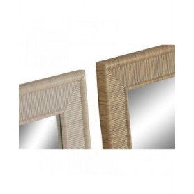 Specchio da parete Home ESPRIT Marrone Naturale Scandi 93,5 X 2,5 X 134 cm (2 Unità)