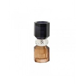 Portacandele Home ESPRIT Grigio Ambra Cristallo 5,5 X 5,5 X 14,7 cm