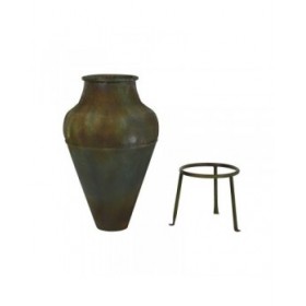 Vaso Home ESPRIT Verde Metallo 49 X 49 X 91 cm