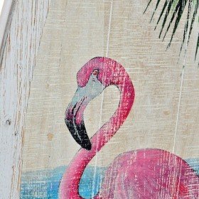 Decorazione da Parete DKD Home Decor Legno Fenicottero rosa Tropicale
