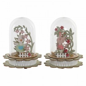 Decorazione luminosa DKD Home Decor Alluminio Cristallo Shabby Chic 14,5 x 14,5 x 18 cm (2 Unità)