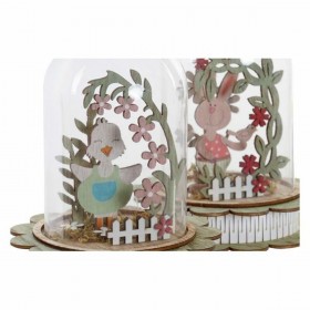 Decorazione luminosa DKD Home Decor Alluminio Cristallo Shabby Chic 14,5 x 14,5 x 18 cm (2 Unità)