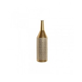 Vaso Home ESPRIT Bianco Dorato Metallo Moderno 14,5 x 14,5 x 55,5 cm