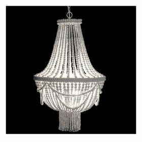 Lampadario DKD Home Decor Bianco Metallo Legno MDF 40 W 220 V 50 x 50 x 128 cm