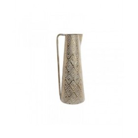 Vaso Home ESPRIT Bianco Dorato Metallo Moderno 24,5 X 24,5 X 66 cm