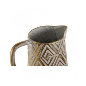 Vaso Home ESPRIT Bianco Dorato Metallo Moderno 24,5 X 24,5 X 66 cm