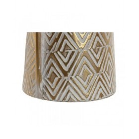 Vaso Home ESPRIT Bianco Dorato Metallo Moderno 24,5 X 24,5 X 66 cm