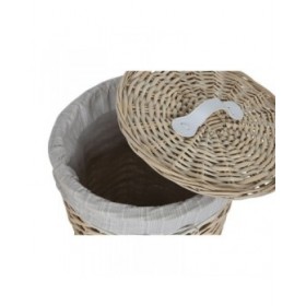 Cesto per i Panni Sporchi Home ESPRIT Crema vimini Shabby Chic 45 x 45 x 55 cm 3 Pezzi