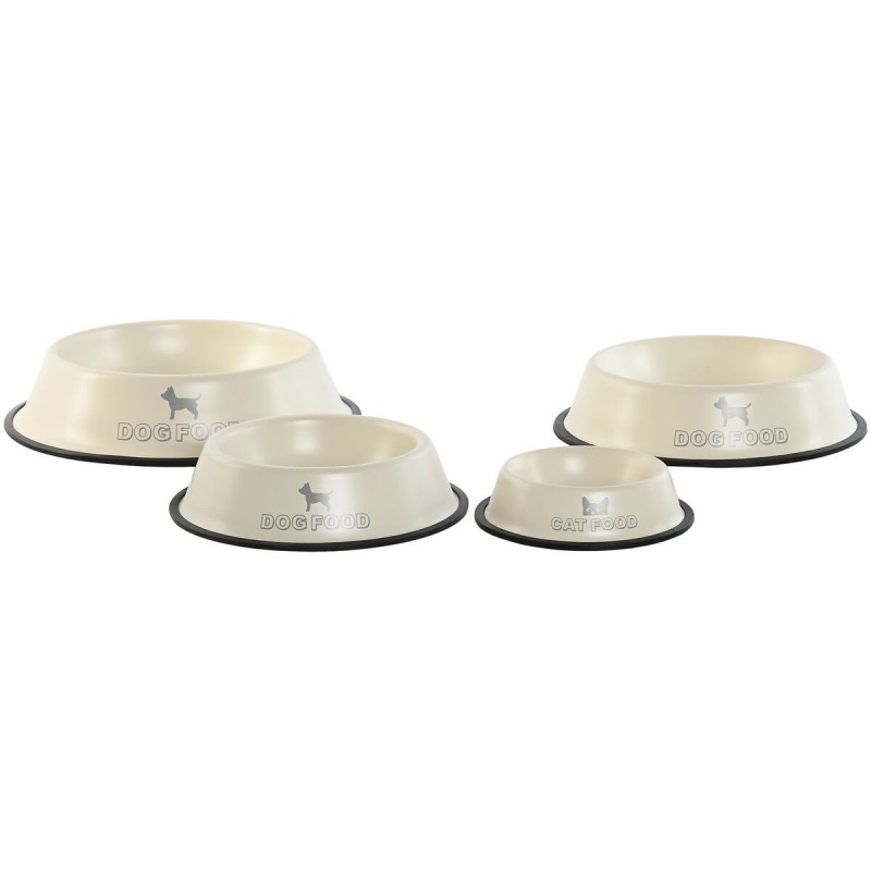 Ciotola per cani Home ESPRIT Beige Gomma Metallo 200 ml 600 ml 700 ml 1 L 29 X 29 X 6,5 cm