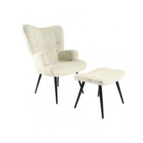 Poltrona Home ESPRIT Bianco Poliestere Metallo 72 X 74 X 97 cm