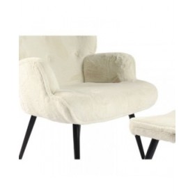 Poltrona Home ESPRIT Bianco Poliestere Metallo 72 X 74 X 97 cm