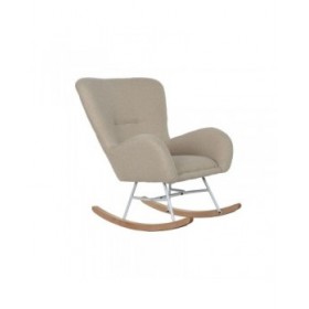 Sedia a Dondolo Home ESPRIT Bianco Poliestere Metallo 74 X 90 X 95 cm