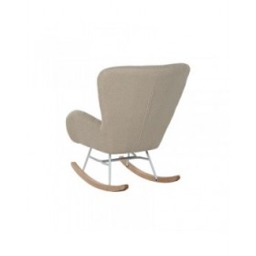 Sedia a Dondolo Home ESPRIT Bianco Poliestere Metallo 74 X 90 X 95 cm