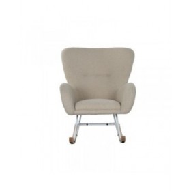 Sedia a Dondolo Home ESPRIT Bianco Poliestere Metallo 74 X 90 X 95 cm