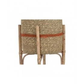 Set di vasi da fiori Home ESPRIT Naturale Juta Legno di mango 26 X 26 X 67 cm (2 Pezzi)