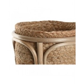 Set di vasi da fiori Home ESPRIT Naturale vimini Fibra 28 x 28 x 38 cm (2 Pezzi)