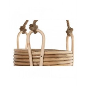 Set di vasi da fiori Home ESPRIT Naturale vimini Corda 31 x 31 x 23 cm (3 Pezzi)