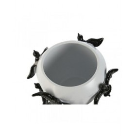 Vaso Home ESPRIT Bianco Nero Gres Moderno 29 X 29 X 21,5 cm