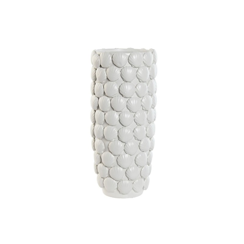 Vaso Home ESPRIT Bianco Gres Mediterraneo 15,5 X 15,5 X 33,5 cm