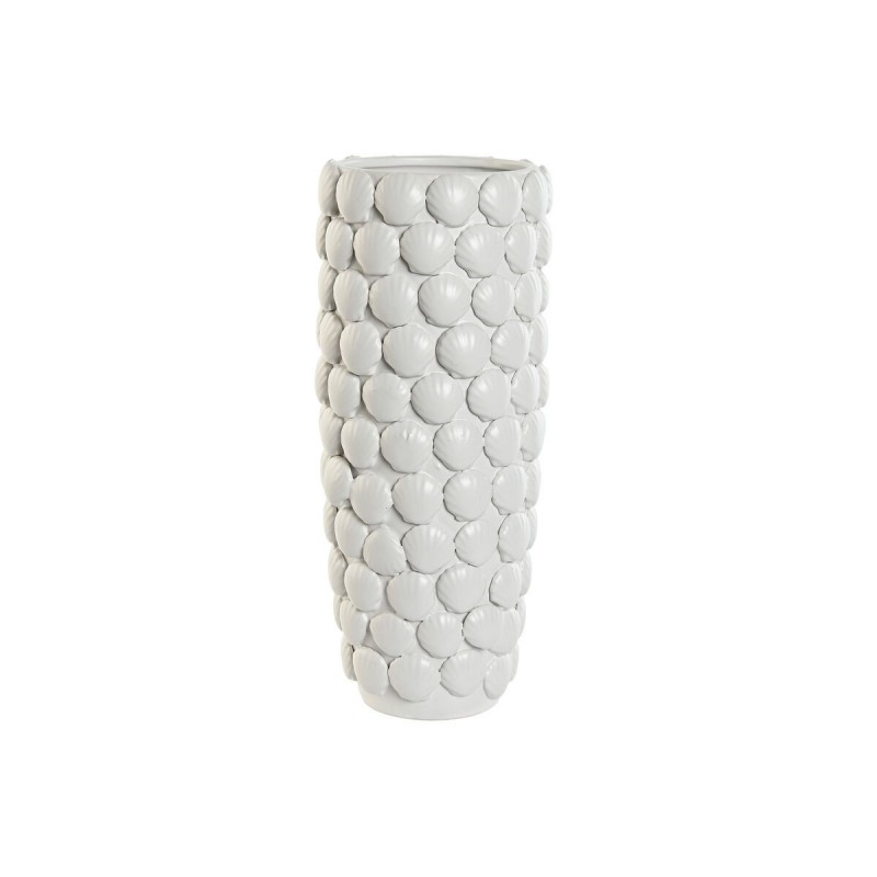 Vaso Home ESPRIT Bianco Gres Mediterraneo 16,5 x 16,5 x 38,5 cm