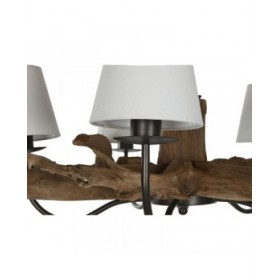 Lampadario Home ESPRIT Ferro teak 90 x 90 x 35 cm