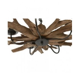 Lampadario Home ESPRIT Ferro teak 90 x 90 x 35 cm