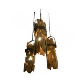 Lampadario Home ESPRIT Ferro teak 160 x 30 x 40 cm