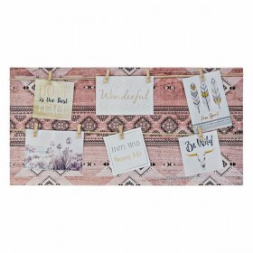 Portafoto DKD Home Decor Marrone Tela Etnico 60 x 2 x 30 cm