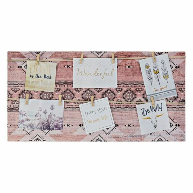 Portafoto DKD Home Decor Marrone Tela Etnico 60 x 2 x 30 cm