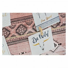 Portafoto DKD Home Decor Marrone Tela Etnico 60 x 2 x 30 cm