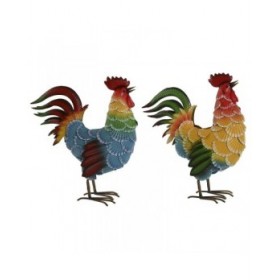 Statua Decorativa Home ESPRIT Multicolore Gallo 39,5 X 15 X 42 cm (2 Unità)