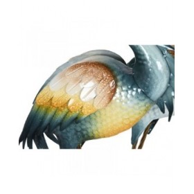 Statua Decorativa Home ESPRIT Giallo Azzurro Bianco Orientale Airone 41 X 18,5 X 104,5 cm (2 Unità)