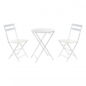 Tavolo con 2 sedie DKD Home Decor Bianco 80 cm 60 x 60 x 70 cm (3 pcs)