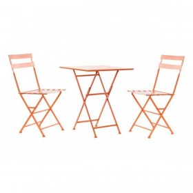 Tavolo con 2 sedie DKD Home Decor MB-177412 Corallo 60 x 60 x 75 cm (3 pcs)