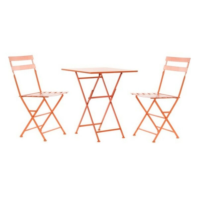 Tavolo con 2 sedie DKD Home Decor MB-177412 Corallo 60 x 60 x 75 cm (3 pcs)