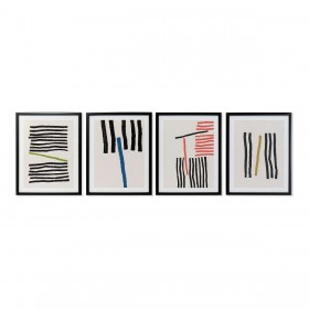 Quadro DKD Home Decor Lines Astratto Moderno 35 x 3 x 45 cm (4 Unità)