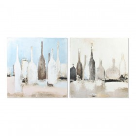 Quadro DKD Home Decor CU-179188 Dorato 100 x 4 x 100 cm Bottiglie Cottage (2 Unità)