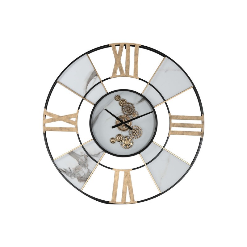 Orologio da Parete Home ESPRIT Bianco Nero Dorato Metallo 142 X 9 X 142 cm