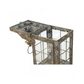 Lampioni Home ESPRIT Dorato Metallo Cristallo Arabo 26 x 26 x 53 cm (2 Pezzi)