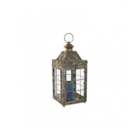 Lampioni Home ESPRIT Dorato Metallo Cristallo Arabo 26 x 26 x 53 cm (2 Pezzi)