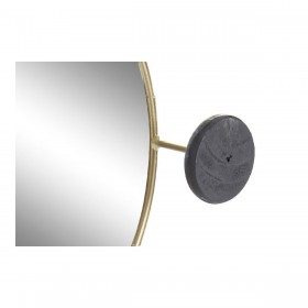 Specchio da parete DKD Home Decor Nero Dorato Cristallo Ferro 44 x 7 x 25 cm