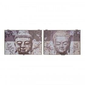 Tappi DKD Home Decor 8424001698608 Contatore Buddha Grigio Legno Legno MDF 2 Unità 46,5 x 6 x 31 cm