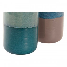 Vaso DKD Home Decor Azzurro Verde Metallo Porcellana 30 x 40 cm 11 x 11 x 30 cm (2 Unità)