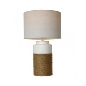 Lampada da tavolo Home ESPRIT Bianco Lino Ceramica 38 X 38 X 61,5 cm