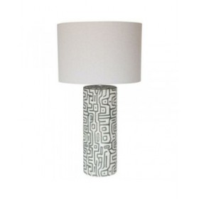 Lampada da tavolo Home ESPRIT Lino Ceramica 42 X 42 X 73 cm