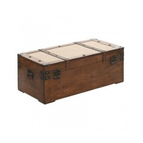 Set di Bauli Home ESPRIT Marrone Beige Poliestere Legno 80 x 49 x 45 cm (3 Unità)