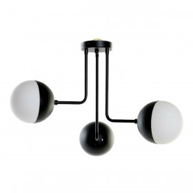 Lampadario DKD Home Decor LA-181950 Cristallo Nero Metallo Bianco 220 V 50 W Moderno Palle (61 x 58 x 46 cm)