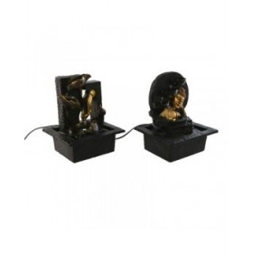 Fontana da giardino Home ESPRIT Resina Buddha Orientale 21 x 19 x 27 cm (2 Unità)