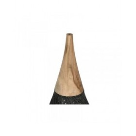 Paralume Home ESPRIT Nero Bambù teak 35 x 35 x 85 cm (2 Unità)