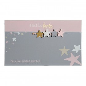 Quadro Portafoto con Mollette DKD Home Decor Hello Lovely Legno MDF Stelle 40 x 1 x 24 cm